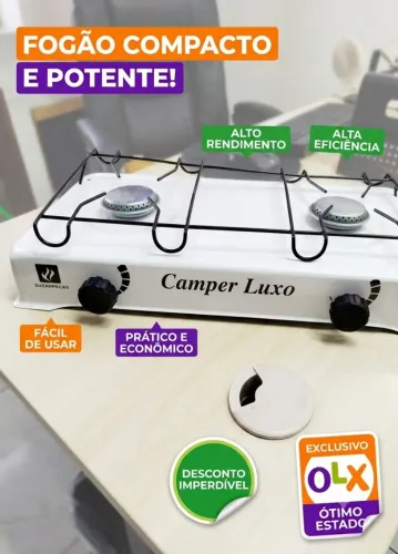 Mini fogão de camping 2 bocas Tod de ferro 