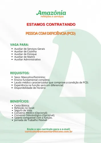 Vaga pra pcds