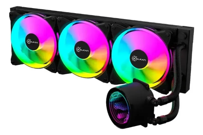 Water Cooler 360mm Kalkan Iota V2, AMD e Intel, RGB, Preto - KLK00069