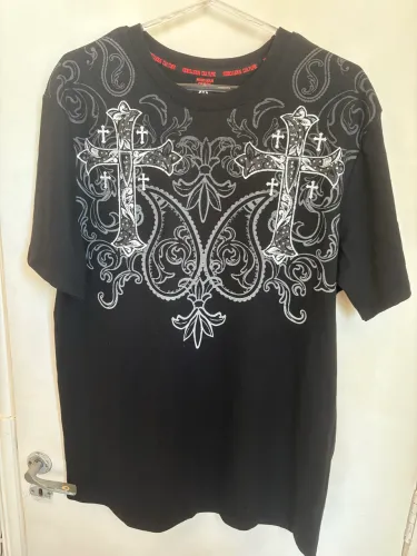 Camiseta Y2K Rebellious Culture Strass Cruz Estados Unidos Original