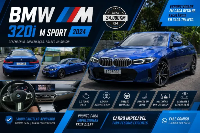 BMW 320I A 2.0 TB M Sport Activeflex 16V 4P 2024