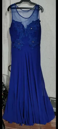 Vestido de Festa Longo Azul Royal