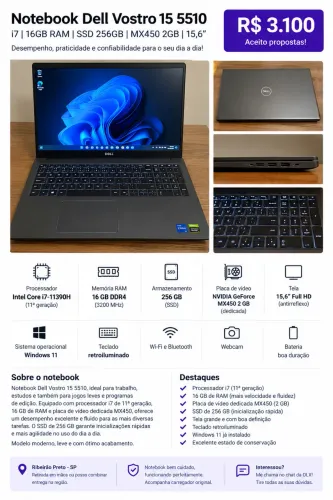 Notebook Dell Vostro 15 5510