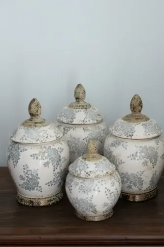 Potiches de ceramica com tampa ginger jars estilo europeu vintage