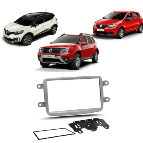 Moldura Central Multimídia 7 Polegadas Sandero Logan Kwid Captur 2din 