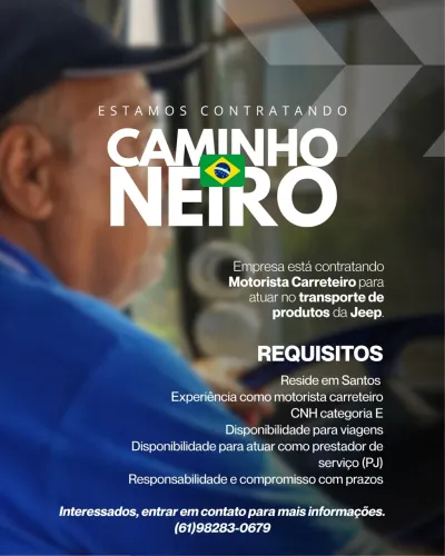 Caminhoneiro Prestador de serviço 