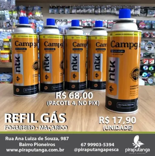 Refil Gás Cartucho Campgás NTK para Fogareiro Maçarico
