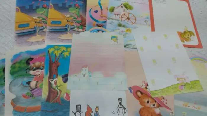Lote de papel de carta antigo 13 folhas Coleção mista