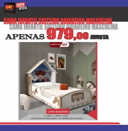 cama infantil boiadeiro masculina 