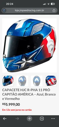 Capacete Hjc Rpha 11 Capitão América Azul