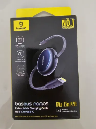 Cabo USB C retrátil Baseus 100w 1.5m