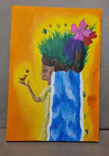 Quadro pintado à mão - Mãe Natureza
