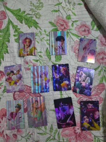 Cartas de Idols Kpop Holográficas Decorativas Coletável