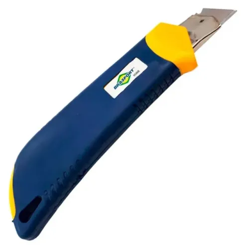 Estilete Emborrachado 18mm Azul Brasfort *ENTREGA GRÁTIS*