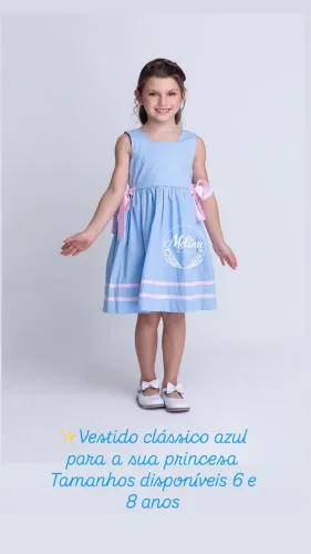 Vestido infantil azul