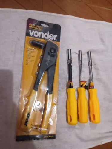 Kit chave canhão Thompson 6, 8 e 9mmx125mm e rebitados Vonder
