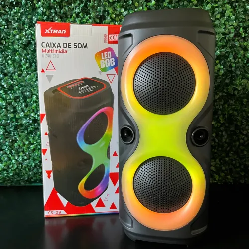 Caixa de Som Bluetooth RGB Grande Portátil com Entrega Rápida!