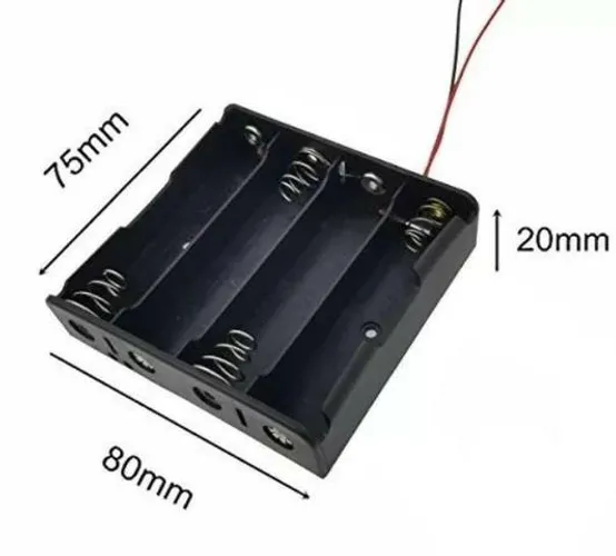 Case Suporte P/ 4 Baterias Lítio 18650 Arduino Automação Robotica COD-CP172 