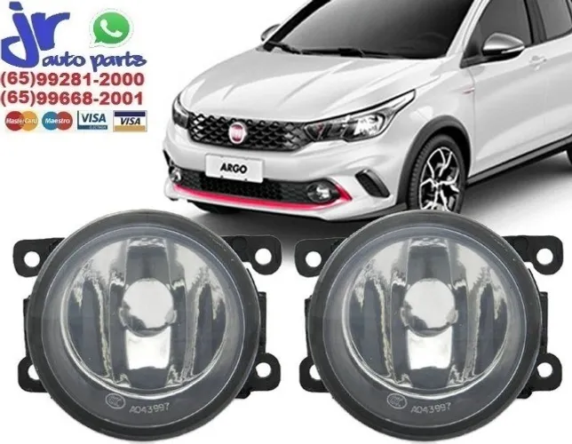 Par Farol de Milha Fiat Argo 2017 2018 2019 2020 2021 Auxiliar Neblina