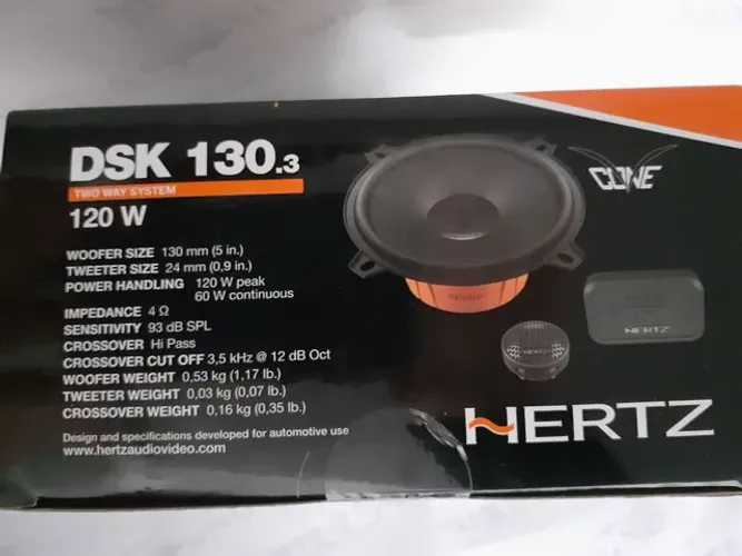 Kit 2 vias. Hertz. DSK 130.3. Italiano. 5", 120RMS.  Garantia. Novo. Instalado. 