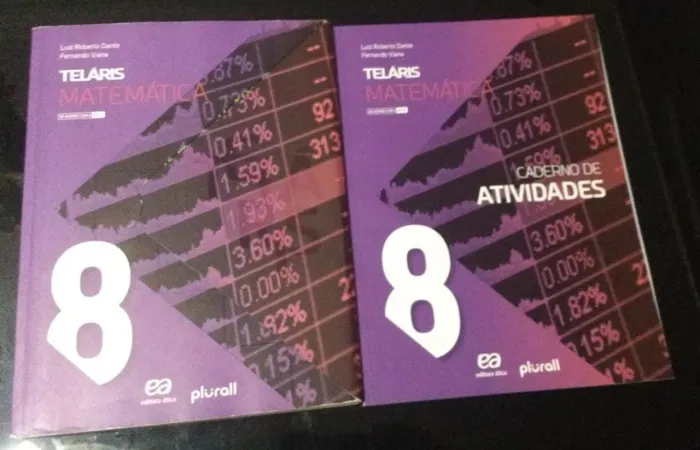 Livros Teláris Matemática, Português e Inglês 8º Ano