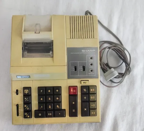 Antiga Calculadora Sharp Compet Cs 2156 de Bobina - Funcionando