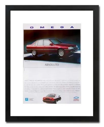 Omega CD 3.0i 1993 - Quadro decorativo com propaganda original de revista de época