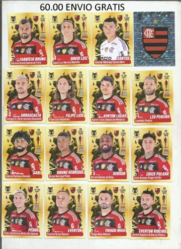 figurinhas flamengo campeonato brasileiro 2023 - time completo