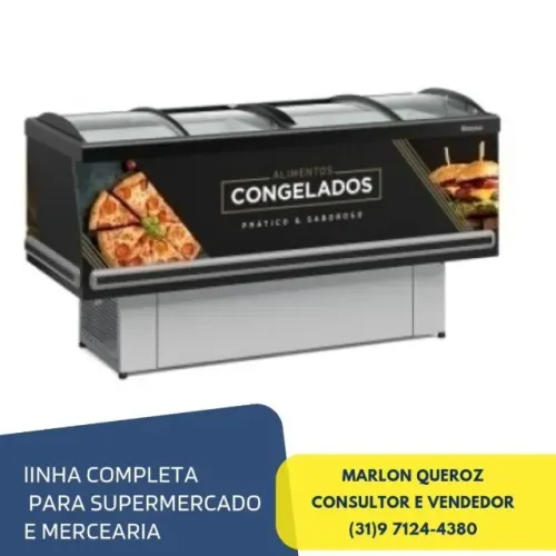Ilha de Congelados 2M Gelopar Vidro Curvo