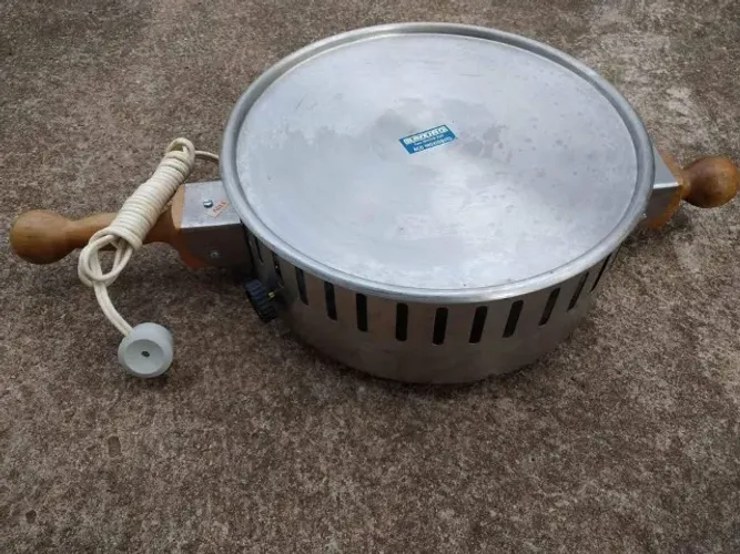 RECHAULD / CHURRASQUEIRA EM INOX DE MESA MARCA SAVEIRO 127V CABO DE MADEIRA DOS DOIS LADOS