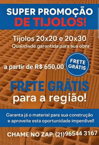 Tijolos tijolo a partir de r$ 650