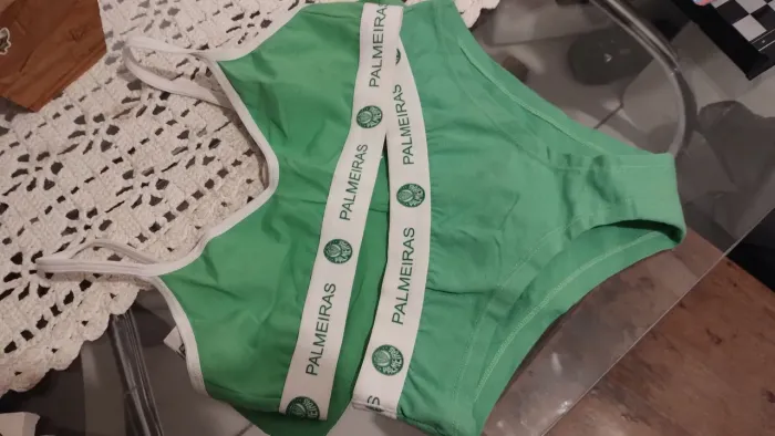Conjunto Palmeiras: Top e Calcinhas LER ANÚNCIO 