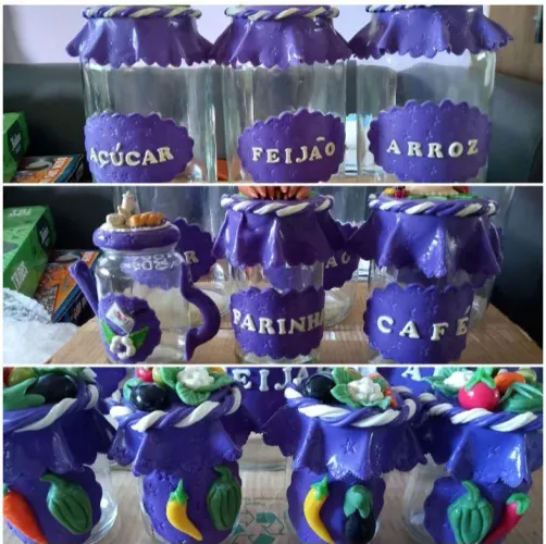 10 Potes de vidro para mantimentos, Novos!