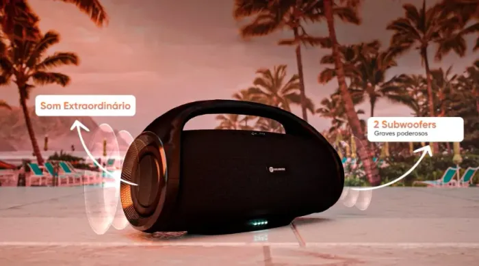 Caixa De Som 400w 2 subwoofer Gt-Move Goldentech Tws (Novo com NF)