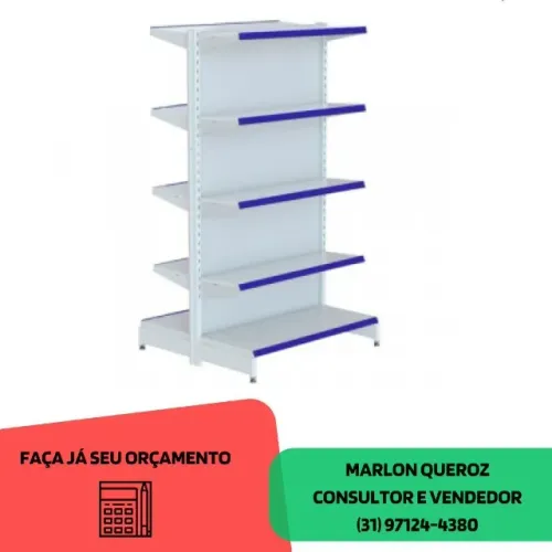 Gondola de Centro 5 Bandejas Branca Polar