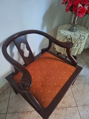 Poltrona de madeira de madeira Maciça