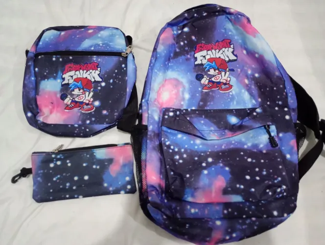 Kit Mochila, Bolsa e Necessaire Friday Night Funkin