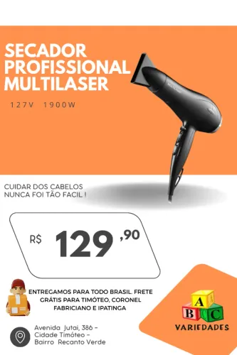 Secador profissional Multilaser 1900w 127v