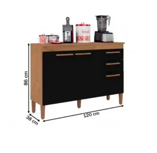 Balcão 1.20 Preto