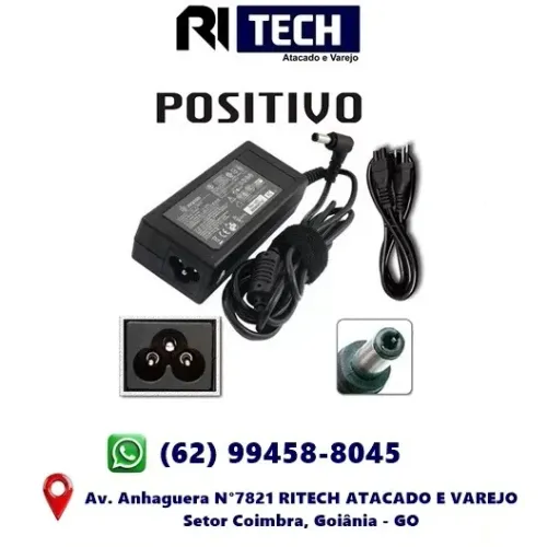 Fonte Carregador Notebook Positivo 19V 3,42A Cabo de Força Garantia Pronta Entrega