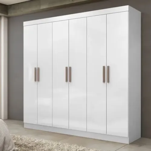 Guarda-Roupa 6 Portas Branco Reis 1.80 CM - ENTREGA HOJE !!!