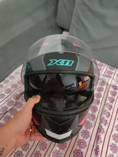 Capacete X11 viseira dupla 