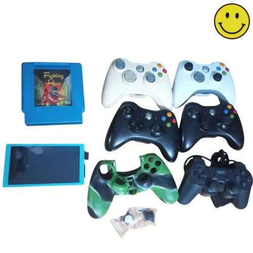 Lote controles acessórios vídeo game PS2 switch xbox