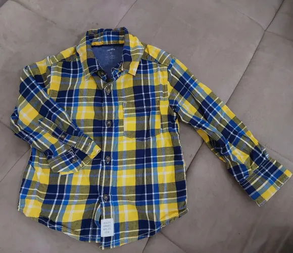Camisa xadrez infantil Carter's, Tamanho 2T 