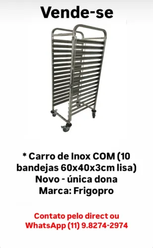 Vendo carrinho inox, prateleira, otimize seu espaço e tempo, produto praticamente novo