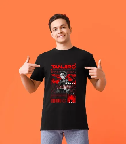 Camiseta demon slayer gola ribanna algodão premium
