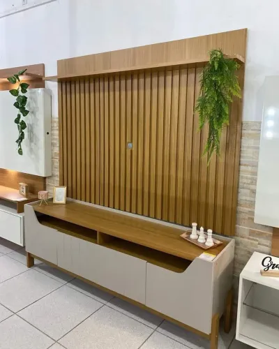 Rack Bancada Moema + Painel Trend Ripado Frete grátis alguns bairros