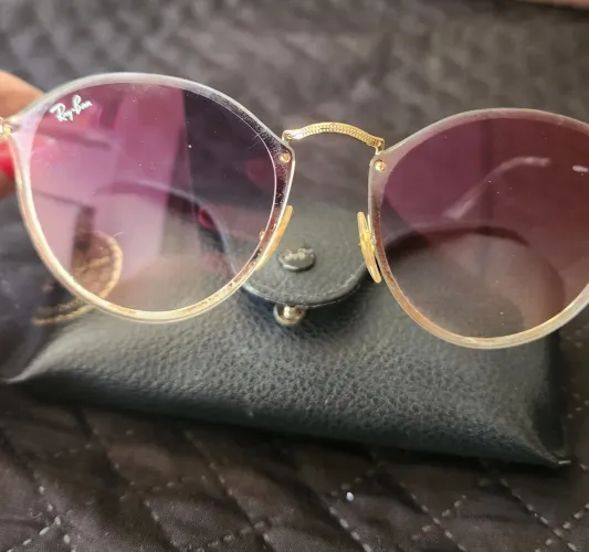 Ray-Ban Óculos de Sol Redondos Dourados