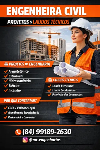 ENGENHEIRA CIVIL - PROJETOS E LAUDOS TÉCNICOS