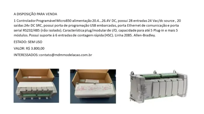  Controlador Programável - CLP AB Micro850 